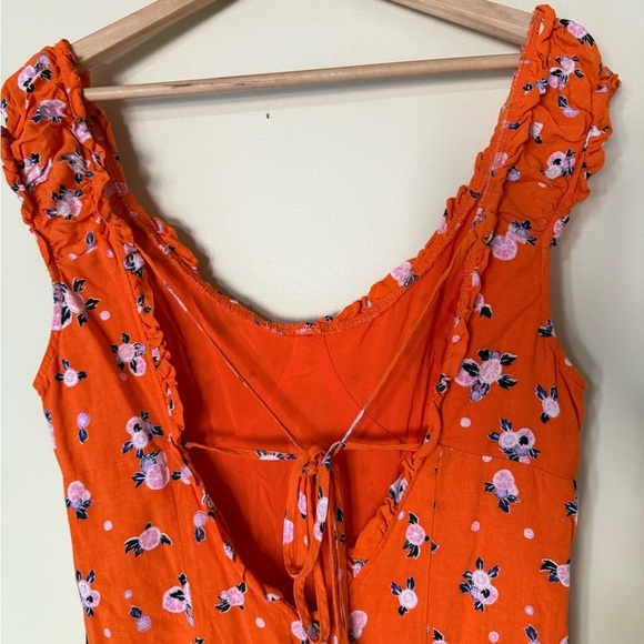 Free People Like A Lady Mini Dress Orange Combo - Picture 8 of 13